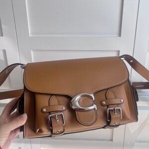 COACH Cargo Soft Tabby Brown Leather Shoulder Bag CT721